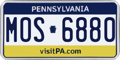 PA license plate MOS6880
