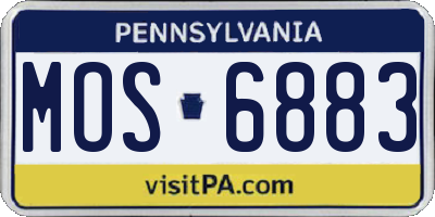 PA license plate MOS6883