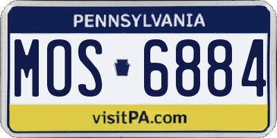 PA license plate MOS6884