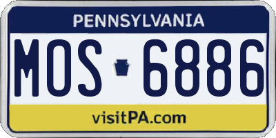 PA license plate MOS6886