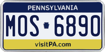 PA license plate MOS6890