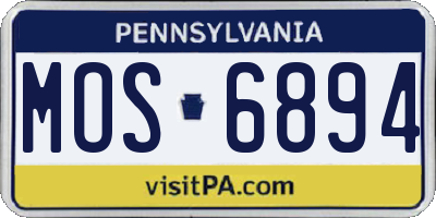 PA license plate MOS6894