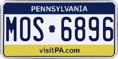PA license plate MOS6896