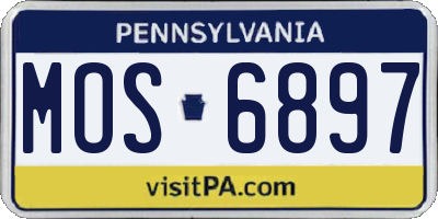 PA license plate MOS6897