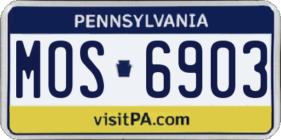 PA license plate MOS6903