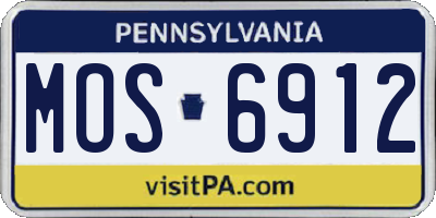 PA license plate MOS6912
