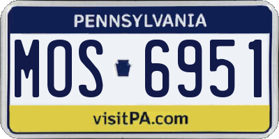 PA license plate MOS6951