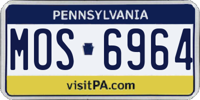 PA license plate MOS6964