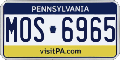 PA license plate MOS6965