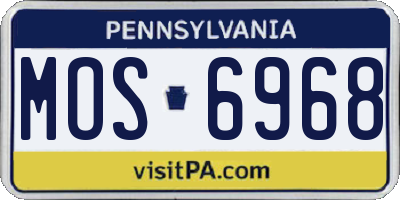 PA license plate MOS6968