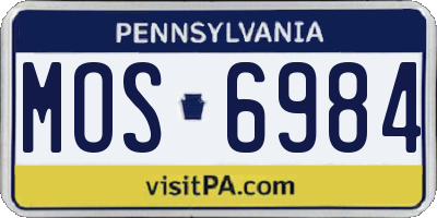 PA license plate MOS6984
