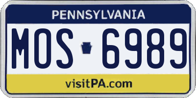 PA license plate MOS6989
