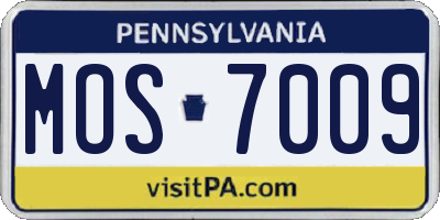 PA license plate MOS7009
