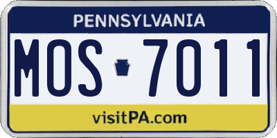 PA license plate MOS7011