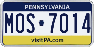 PA license plate MOS7014