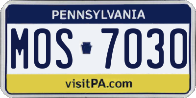 PA license plate MOS7030