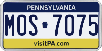 PA license plate MOS7075