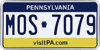 PA license plate MOS7079