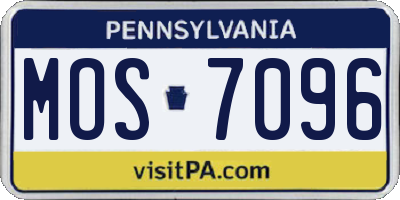 PA license plate MOS7096