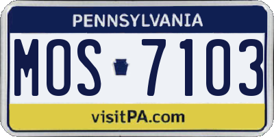 PA license plate MOS7103