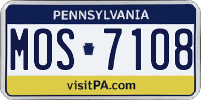 PA license plate MOS7108
