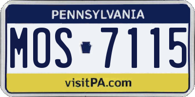 PA license plate MOS7115