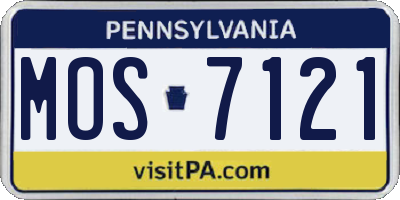 PA license plate MOS7121
