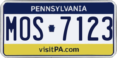 PA license plate MOS7123