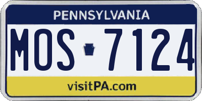PA license plate MOS7124