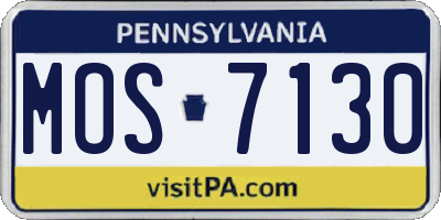 PA license plate MOS7130