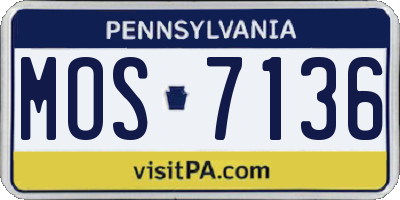 PA license plate MOS7136