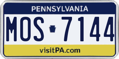 PA license plate MOS7144