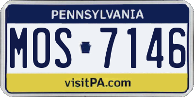 PA license plate MOS7146