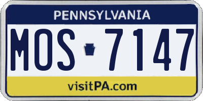 PA license plate MOS7147