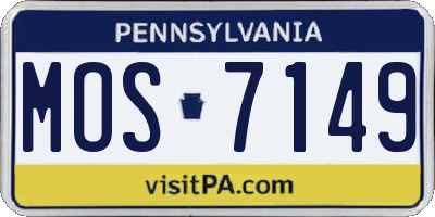PA license plate MOS7149