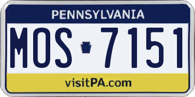 PA license plate MOS7151
