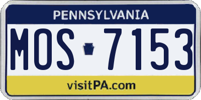 PA license plate MOS7153