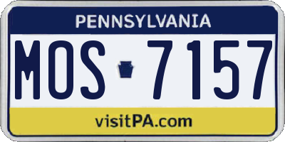 PA license plate MOS7157