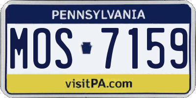PA license plate MOS7159