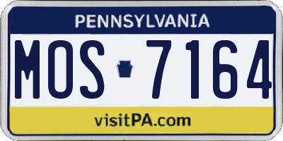 PA license plate MOS7164