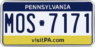 PA license plate MOS7171