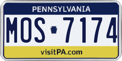PA license plate MOS7174