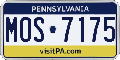 PA license plate MOS7175