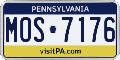 PA license plate MOS7176