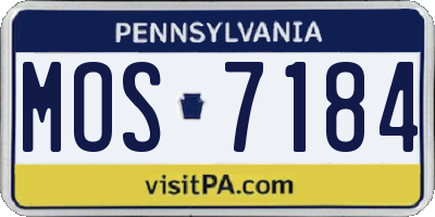 PA license plate MOS7184