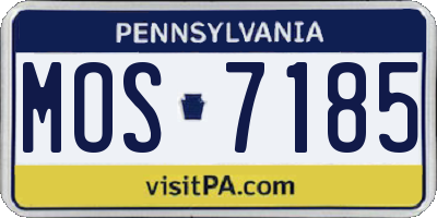PA license plate MOS7185