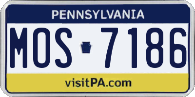PA license plate MOS7186