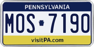 PA license plate MOS7190