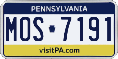 PA license plate MOS7191