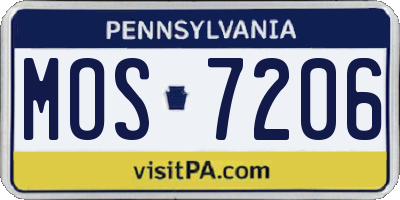 PA license plate MOS7206